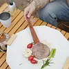 2Pcs Outdoor Wooden Spatula Anti-Scalding Cooking Spatula Utensils Kitchen Tools