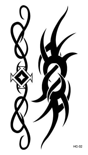 Free Shipping Classic Black Tattoo Waterfproof Fake Temporary Tattoo Sticker Body Cat Star Infinity Bird Small Tattoo 10.5x6cm