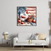 American Flag And Hen-11CT Stamped Cross Stitch 40*40cm/15.75*15.75in