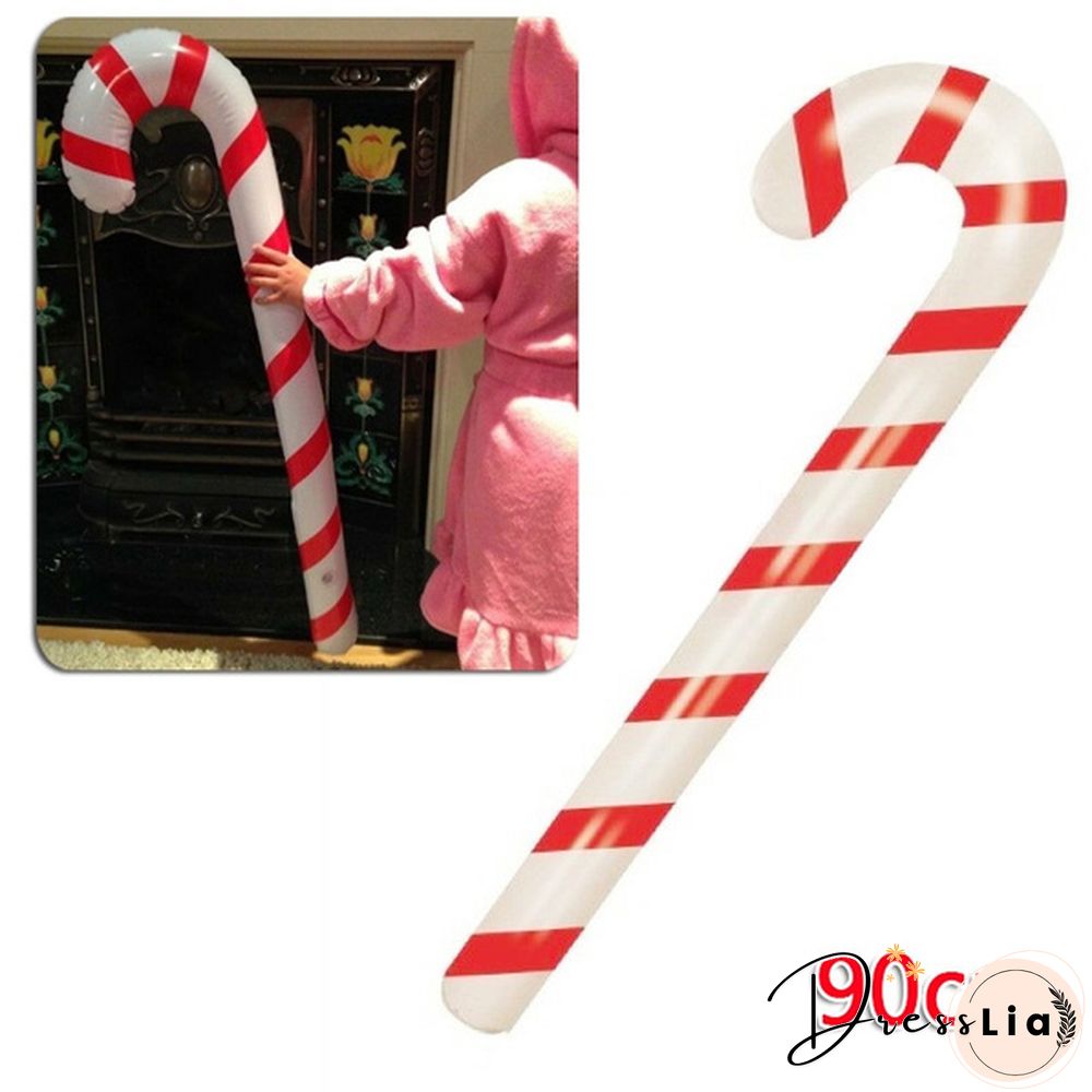 90cm Giant Inflatable Candy Cane Stick Blow Up Toy Boy Girl Christmas Stocking Filler PVC Air-filled Toys Xmas Home Decor Gifts