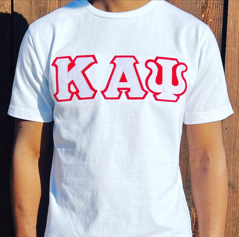 Kappa Alpha Psi White & Red Embroidery T-Shirt
