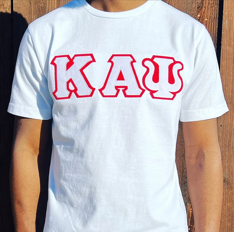 Kappa Alpha Psi White & Red Embroidery T-Shirt