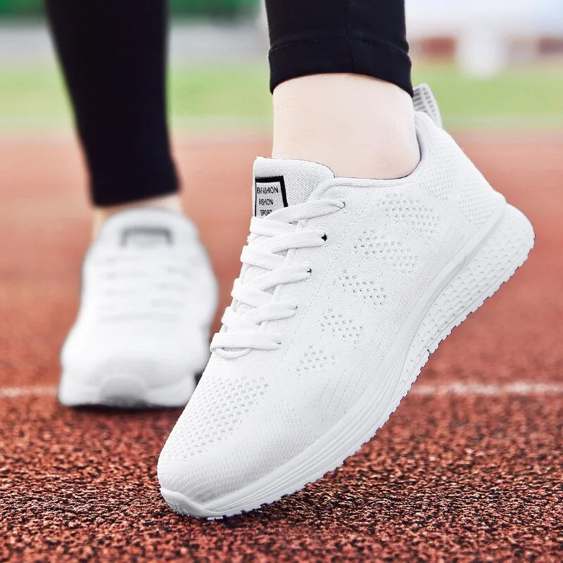 2020 New Sneakers Women Shoes Flats Fashion Casual Ladies Shoes Woman Lace-Up Mesh Breathable Female Sneakers  Mujer