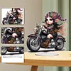 Fille chevauchant une moto-perceuse &agrave; un seul c&ocirc;t&eacute;-ornement de bureau en diamant