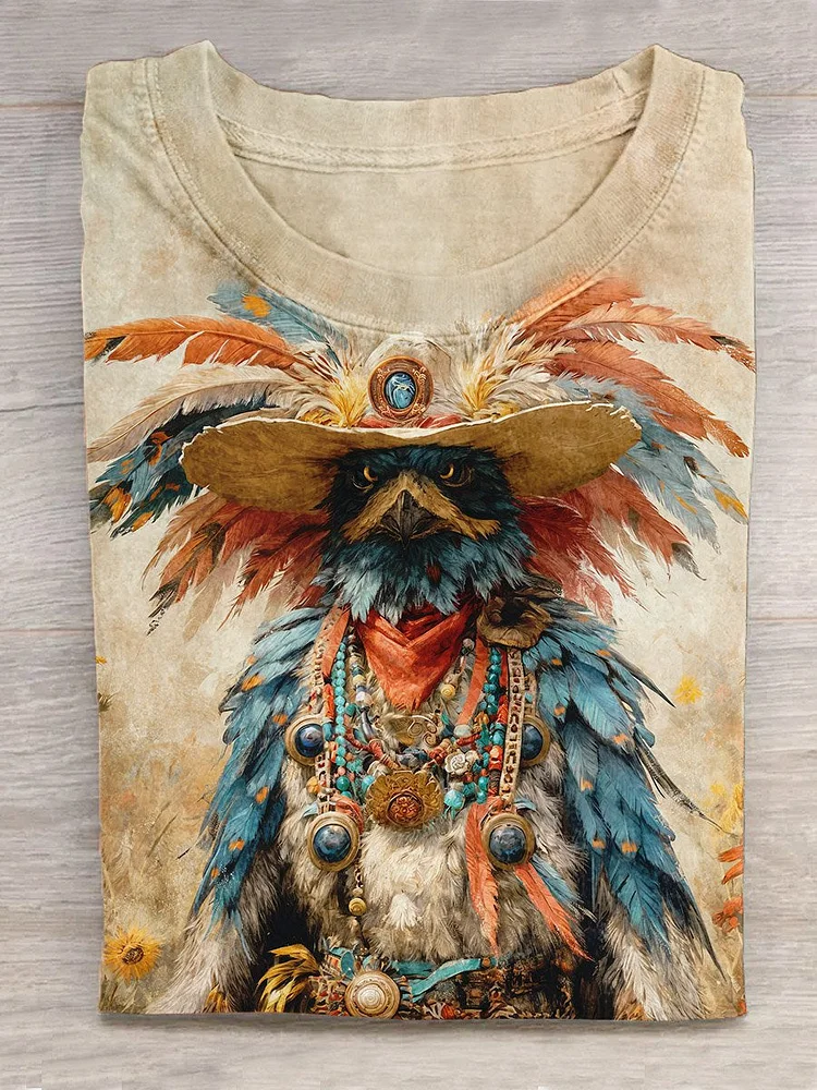 Western Eagle Animal Art Pattern Print Design T-shirt