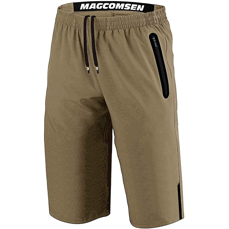 Men's Outdoor Hiking Summer Quick Dry Thin Breathable Ripstop Knee Shorts with Reflective Zipper Pockets