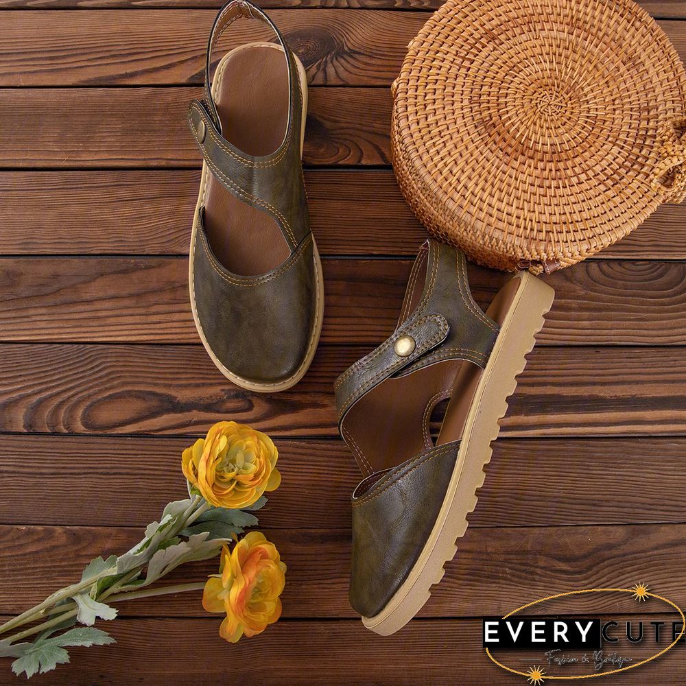 Vintage Flat Heel Magic Tape Loafers