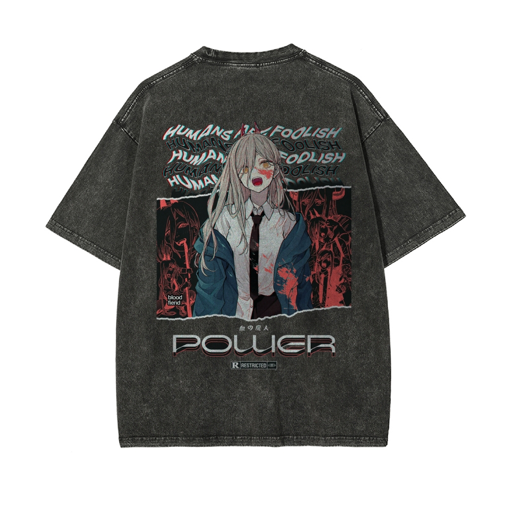 Power Vintage Oversized T-Shirt | Chainsaw Man