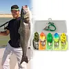 5Pcs Frog Soft Fishing Baits with Double Hooks for Saltwater Freshwater (3cm)
