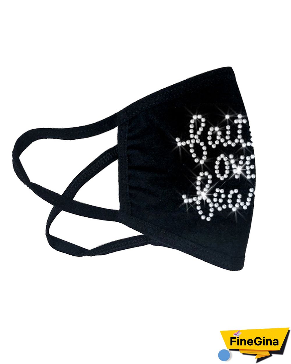 Bling Rhinestone Letter Pattern Face Mask