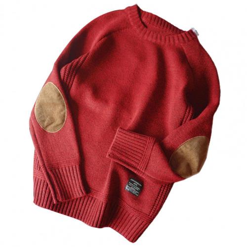 Men's Pullover Fashion Casual Loose Thick O-Neck Wool Knit Sweater