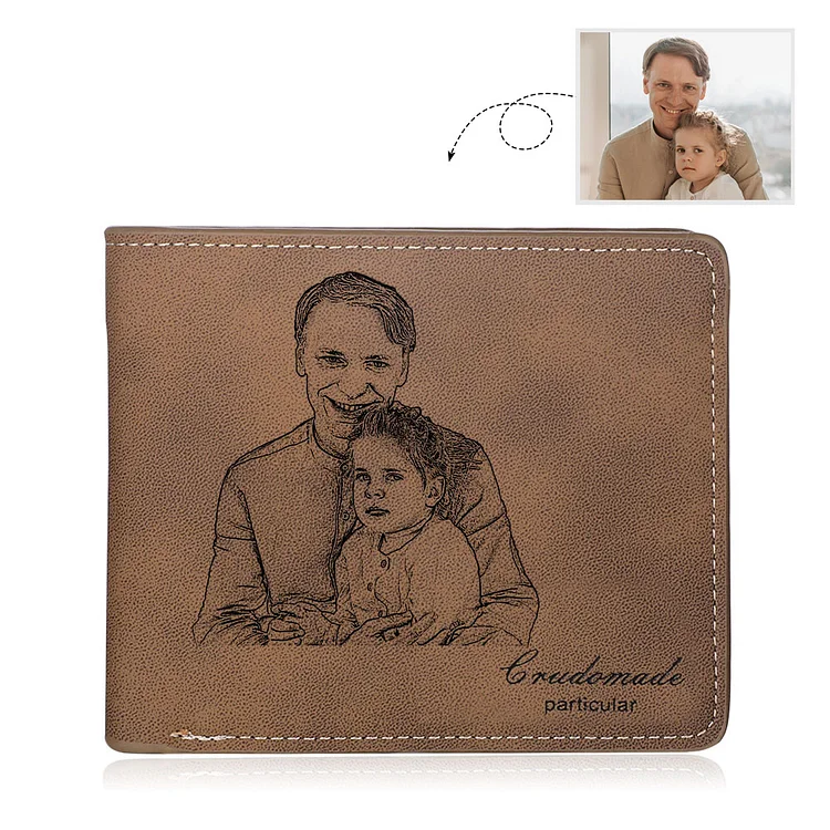 Cartera, billetera con 1 foto y 1 nombre personalizados monedero clásico para hombre
