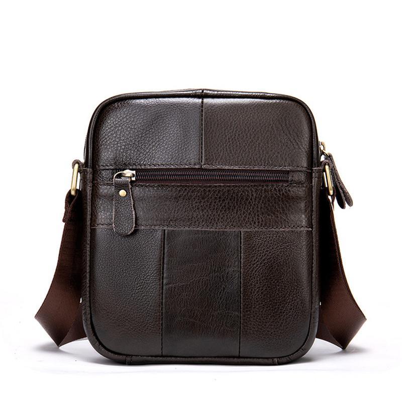 Mens Fashion Messenger Bags Classic Leather Business Crossbody Packs