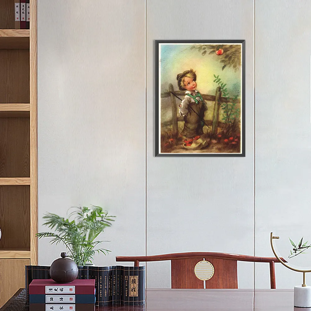 Full Round Diamond Painting 30*40cm - Retro Poster Kids