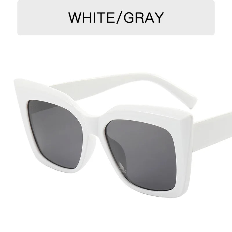 Llyge Cat Eye 2024 Oversized Sunglasses Women Gradient Eyewear Shades Women Black Square Glasses Gafas De Sol UV400 Sun Glasses llyge