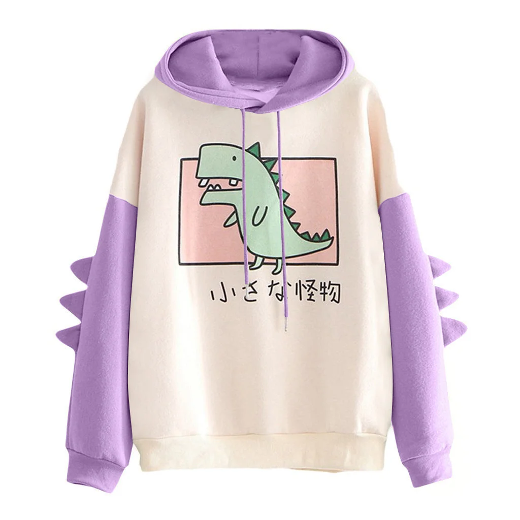 Brownm Printed Dinosaur Color Women's Winter Sweater