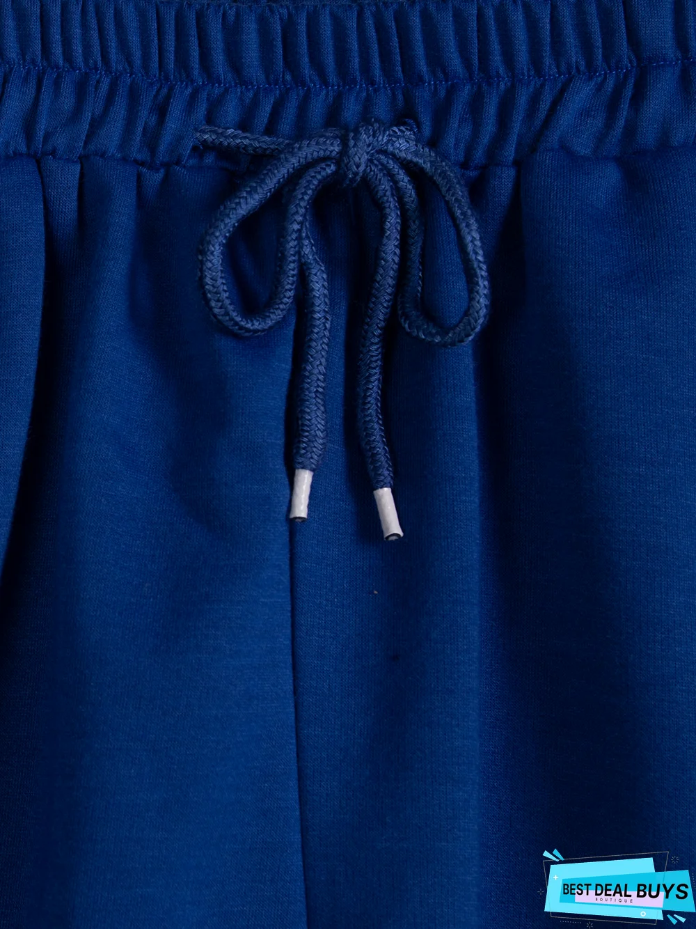 Casual knitted drawstring daisy print shorts