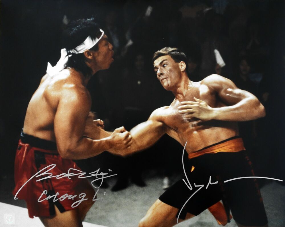 Jean Claude Van Damme & Bolo Yeung Autographed Body Shot 16x20 Photo Poster painting ASI Proof