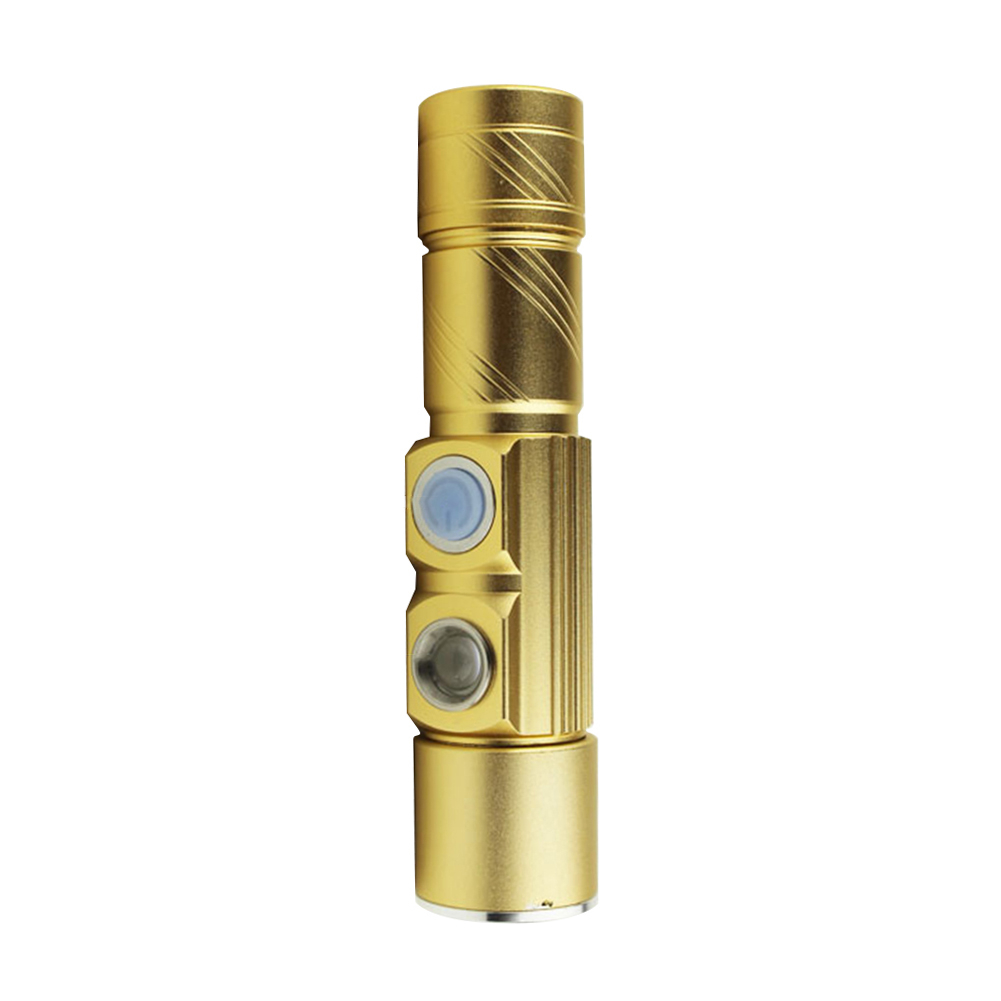 

USB Rechargeable Flashlight 3 Modes Zoomable Torch Hunting Lantern (Yellow), 501 Original
