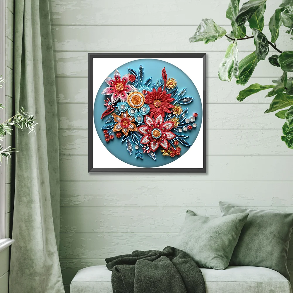 Diamond Painting - Partial Special Shaped Drill - Flower(Canvas|30*30cm)