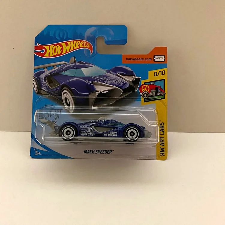 Dronehint Dark Blue & Grey Mach Speeder Car Hot Wheels Short Card Diecast 8/10 Art Cars Series 229/250 Ships to you