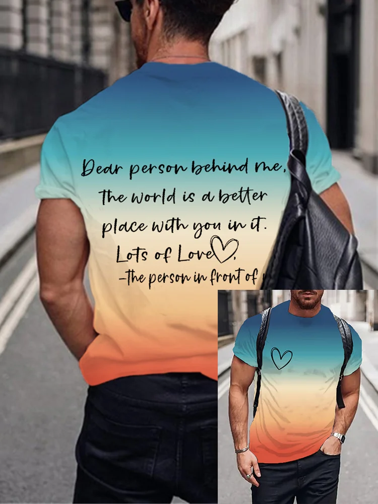 Broswear Men's Dear Person Behind Me The World Is A Better Place With You In It T Shirt