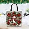 Christmas Snowman-11CT DIY Stamped Cross Stitch Shopping Bag 40*40cm tapestrymarket