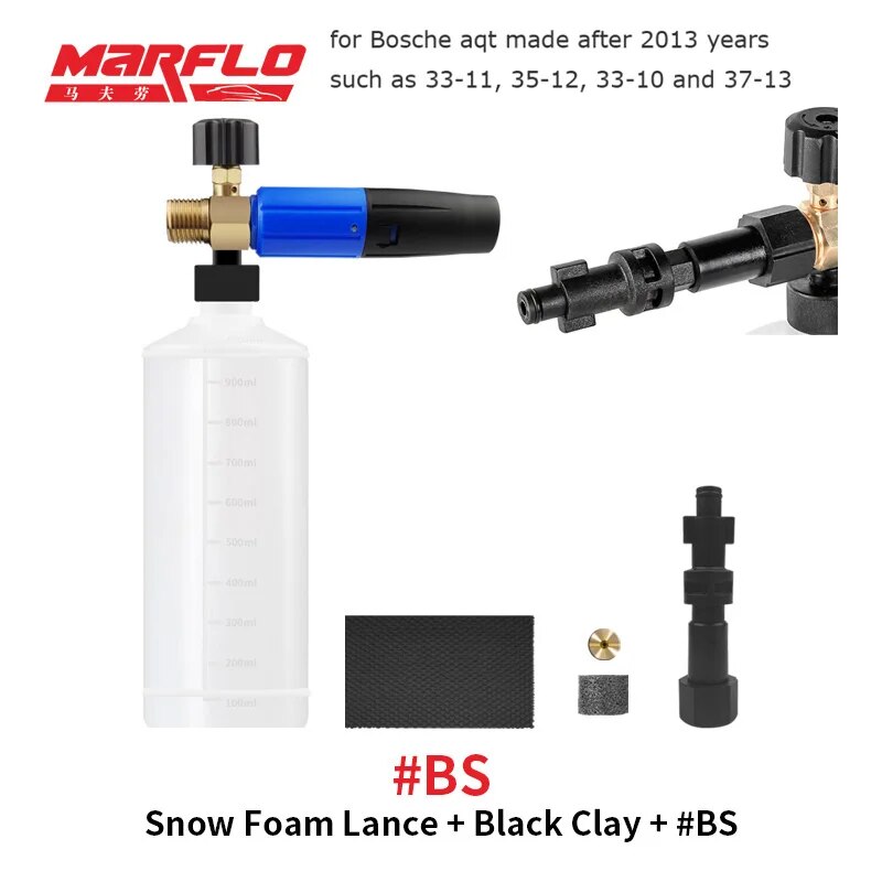 Marflo Snow Foam Gun Lance For Water Gun With Magic Clay Block Car Washing Package