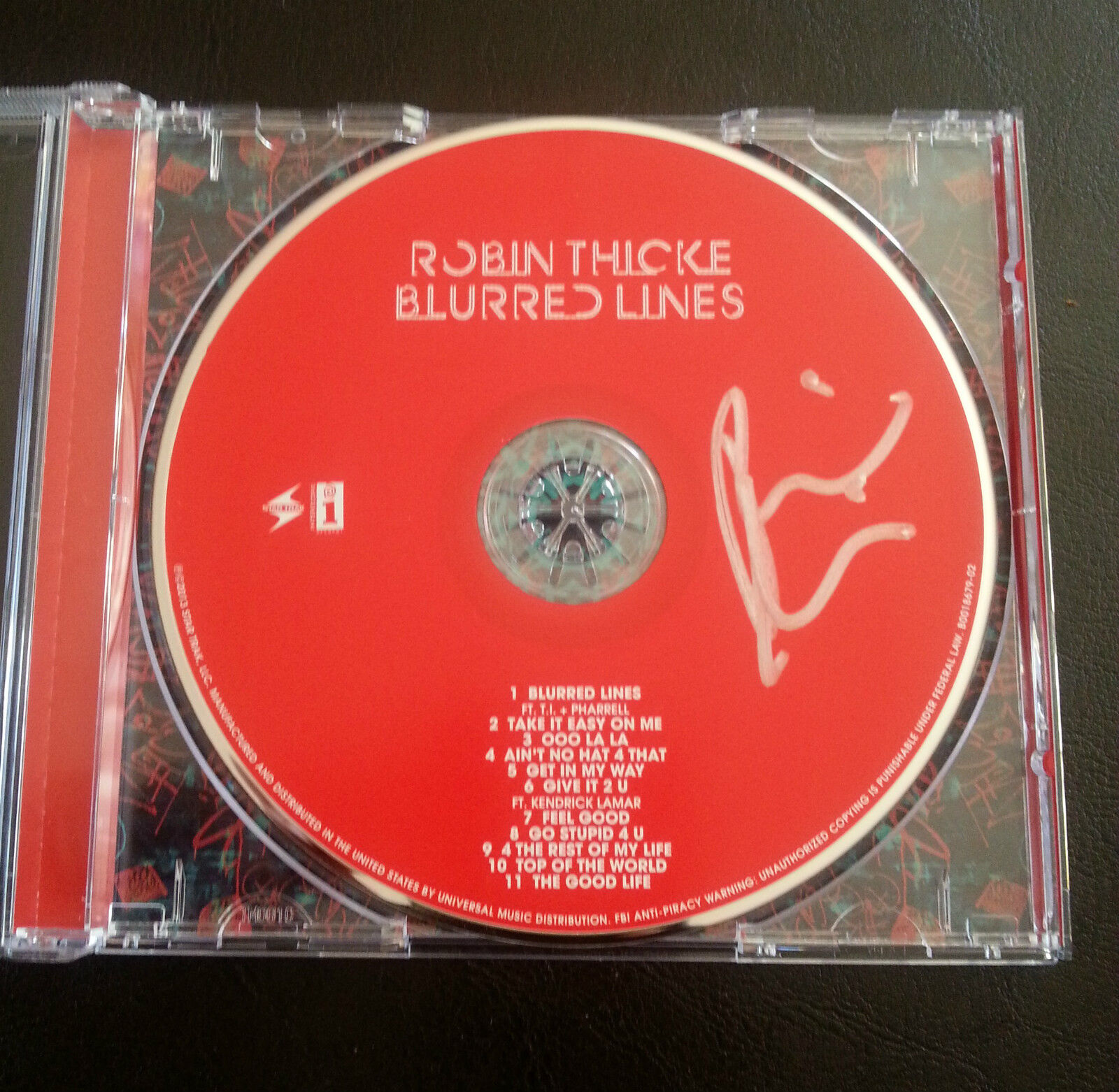 ROBIN THICKE 'BLURRED LINES' SIGNED/AUTOGRAPHED CD *COA 1