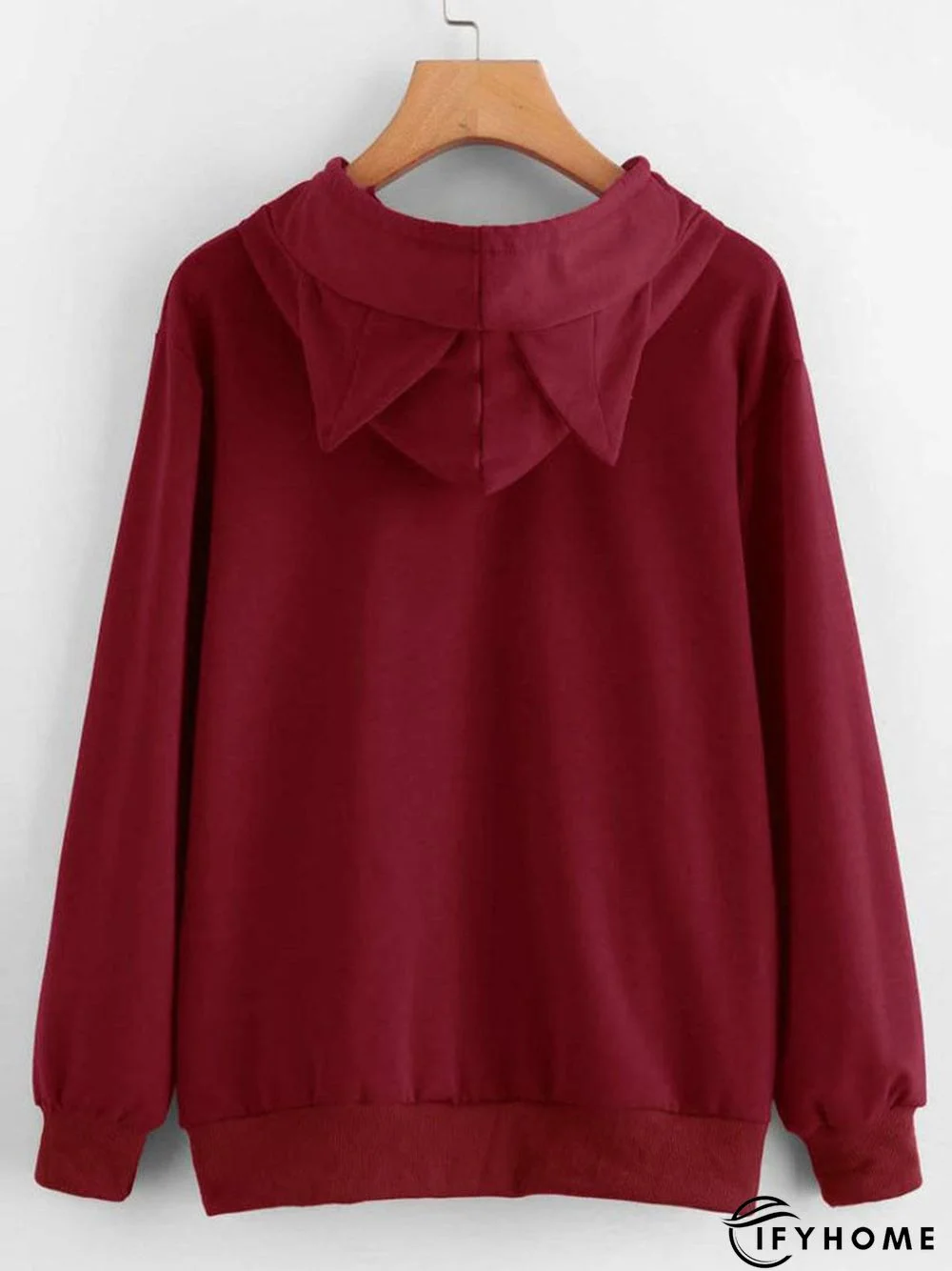 Long Sleeve Cat Printed Hoodie | IFYHOME