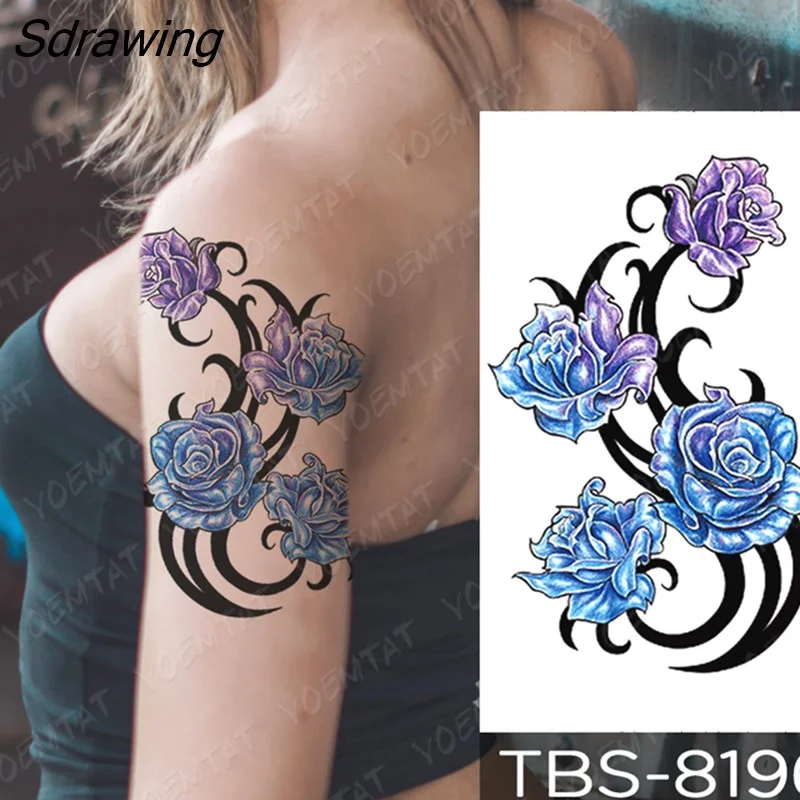 Sdrawing Temporary Tattoo Sticker forest eagle wolf butterfly Flash Tattoos Gothic Y2K Body Art Arm Fake Tatoo Men Women