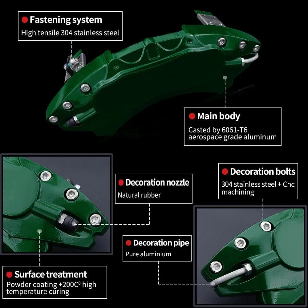 Car aluminum alloy special car special buckle screw fixed caliper cover (4PCS luxury upgrade version)