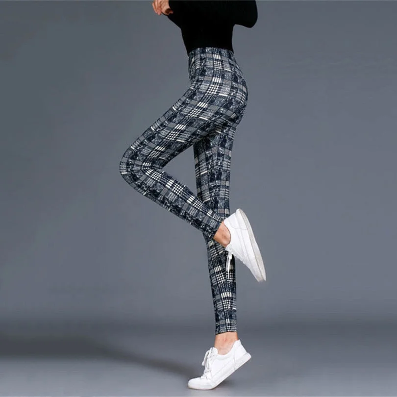 Plaid Leggings Women Sexy Pants Push Up Leggings Fashion Fitness Leggins Gym Sporting High Waist Trousers