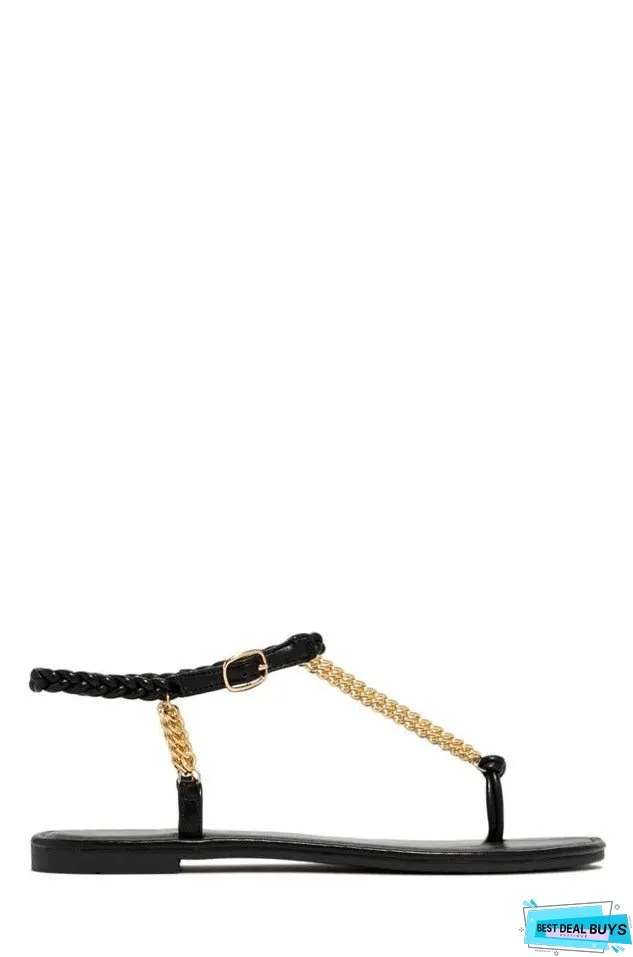 Breathable Large Size Clip Finger Chain Viscose Sandals Sandals Casual Everyday Women's Shoes Roman Shoes