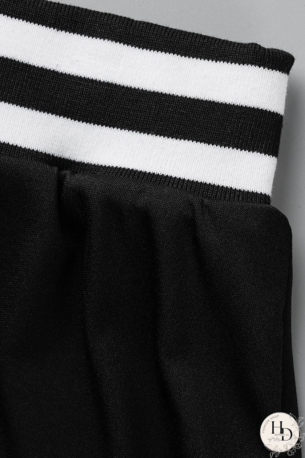 Black Fashion Casual Letter Embroidery Patchwork O Neck Short Sleeve Two Pieces