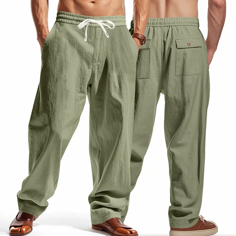 Men’s Summer Casual Linen Loose Straight-Leg Pants – Fashionable, Versatile, Breathable, Quick-Dry