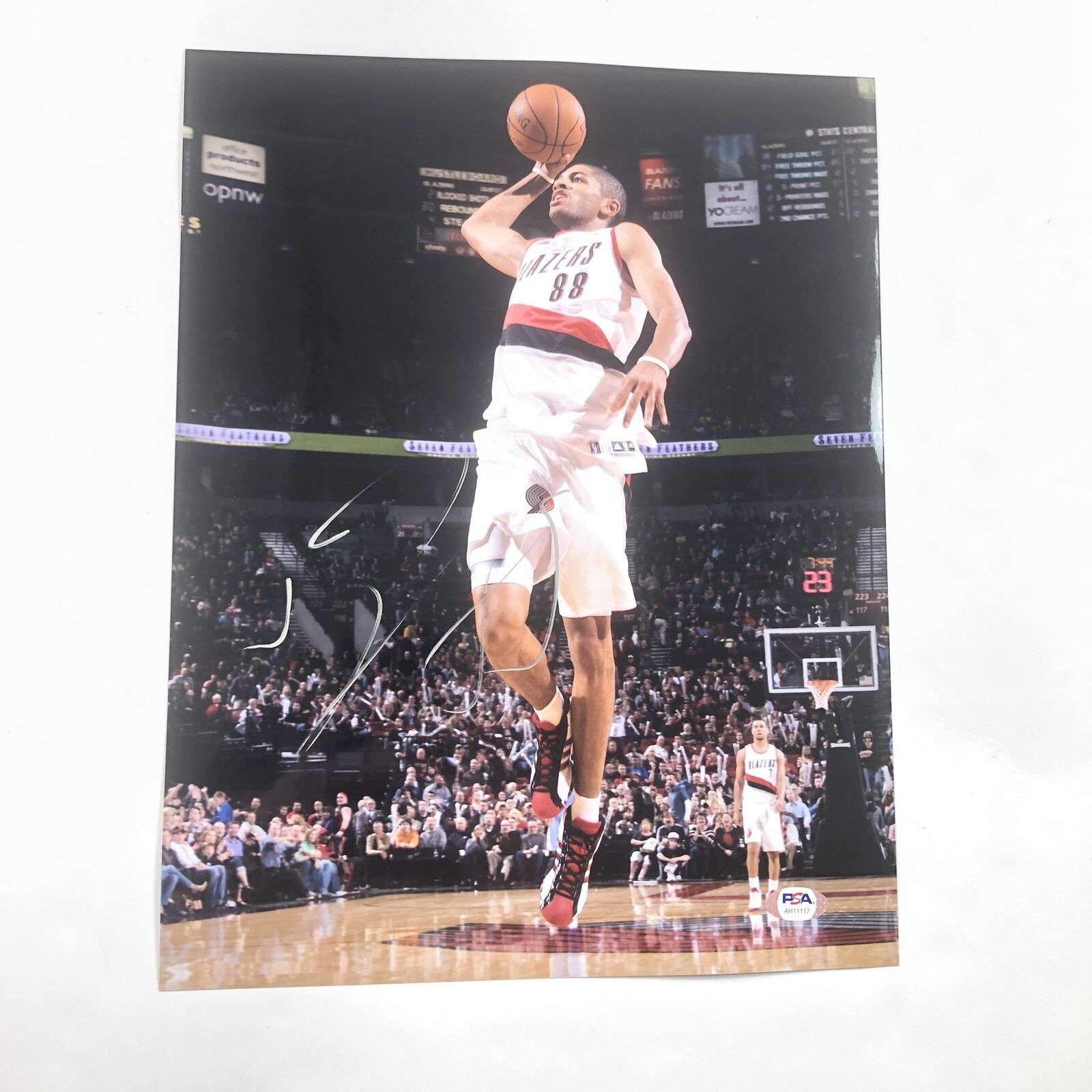 Nicolas Batum signed 11x14 Photo Poster painting PSA/DNA Portland Trailblazers Autographed Horne