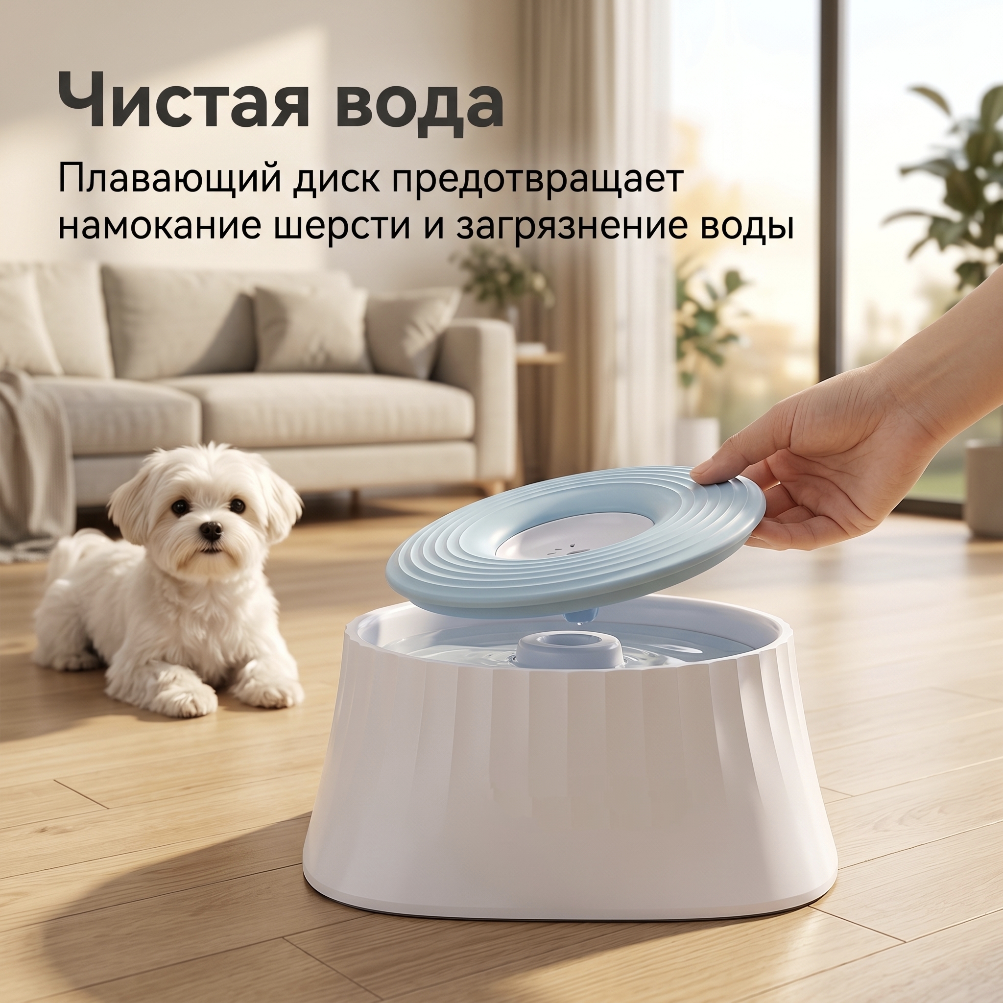 GOPET&reg; Подвесная миска для воды &mdash; Вместительная поилка для собак и кошек (предотвращает намокание морды) &mdash; Миска-кормушка для щенков