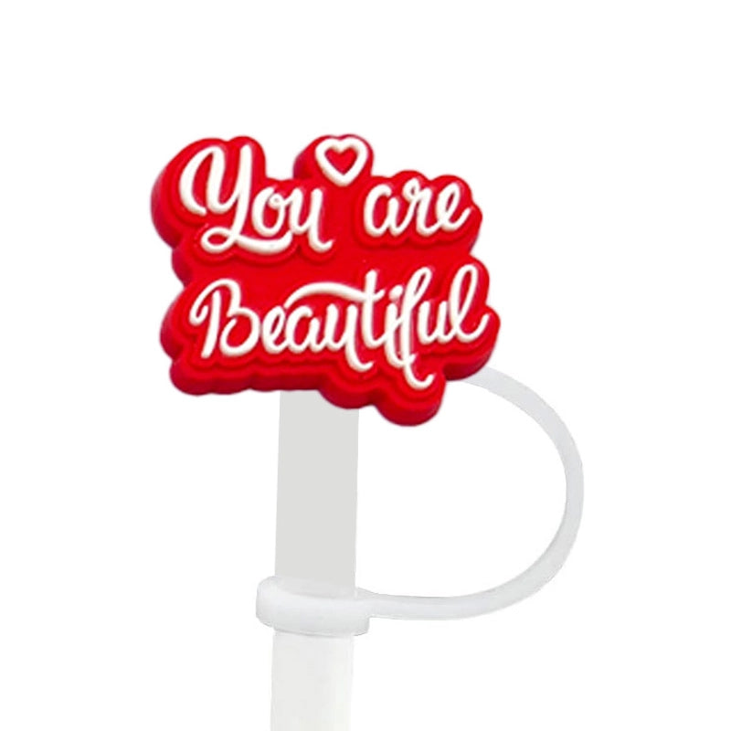 Cute Letter Silica Gel Straw Mouthpiece 1 Piece