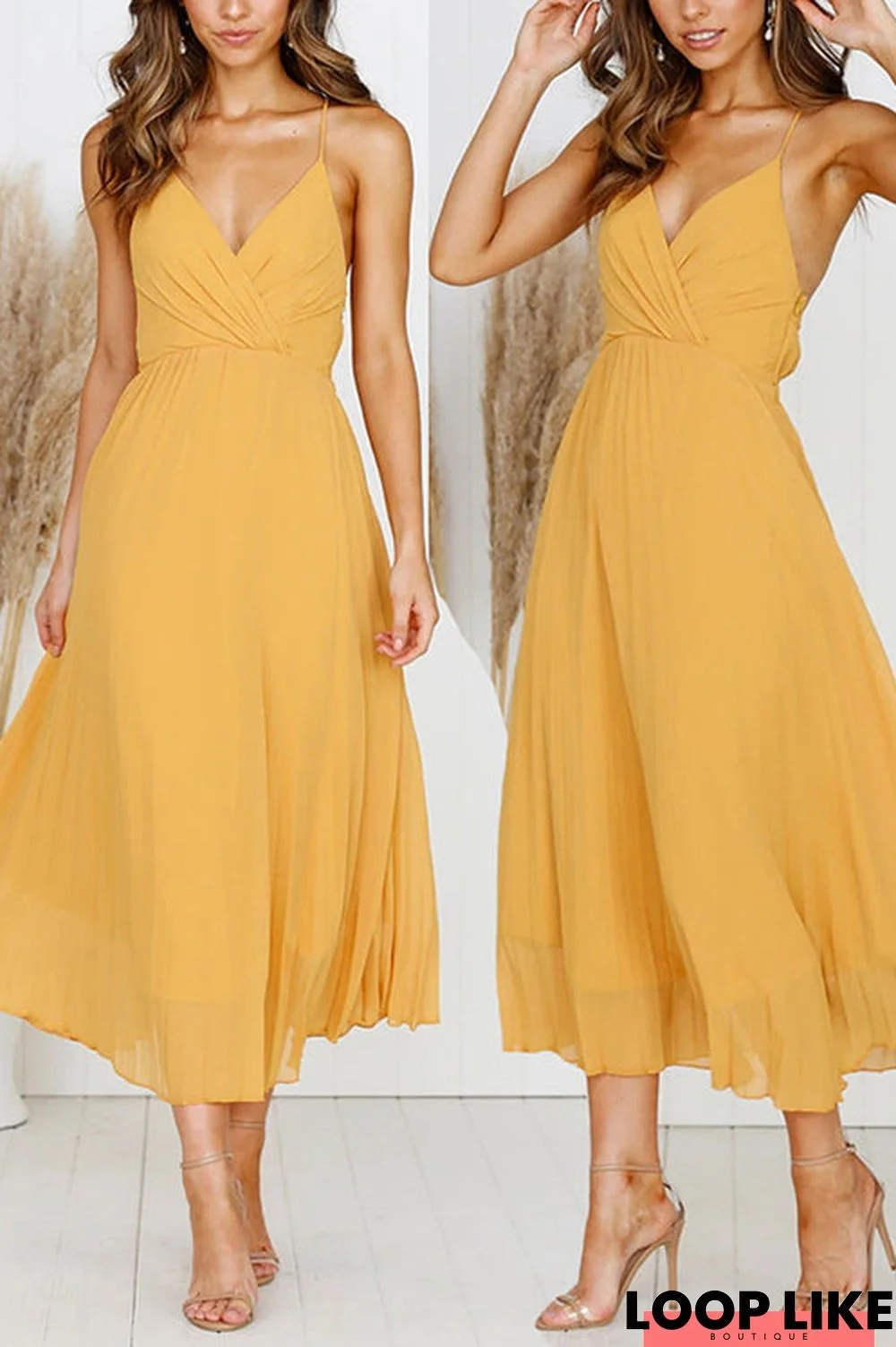 Spaghetti Strap Midi Dress