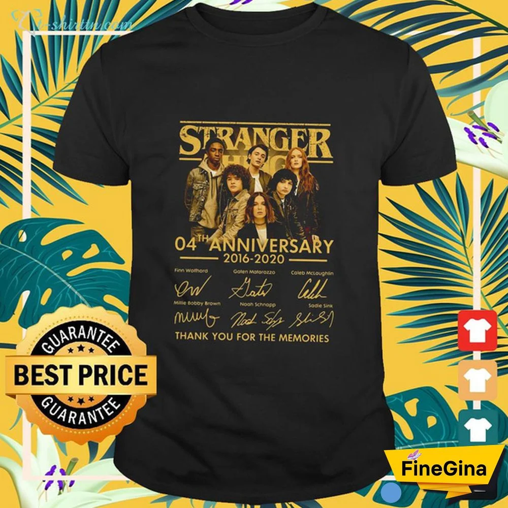 Stranger Things Tv Series 04Th Anniversary Signature Shirt
