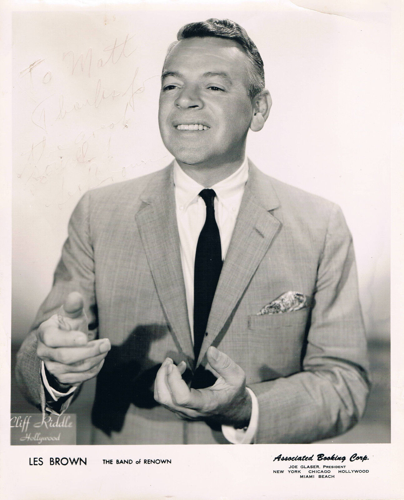 Les Brown 1912-2001 genuine autograph Vintage 1950's signed Photo Poster painting 8x10