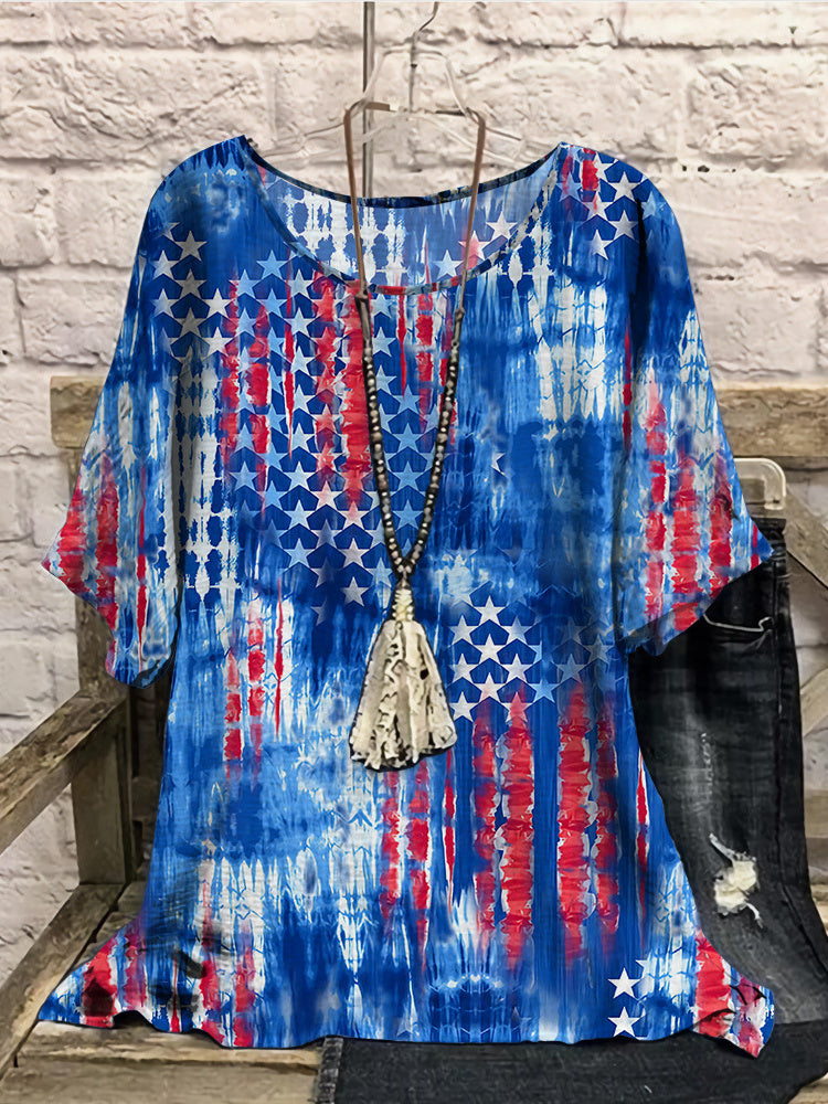Women Long Sleeve V-neck Graphic Floral Printed Top