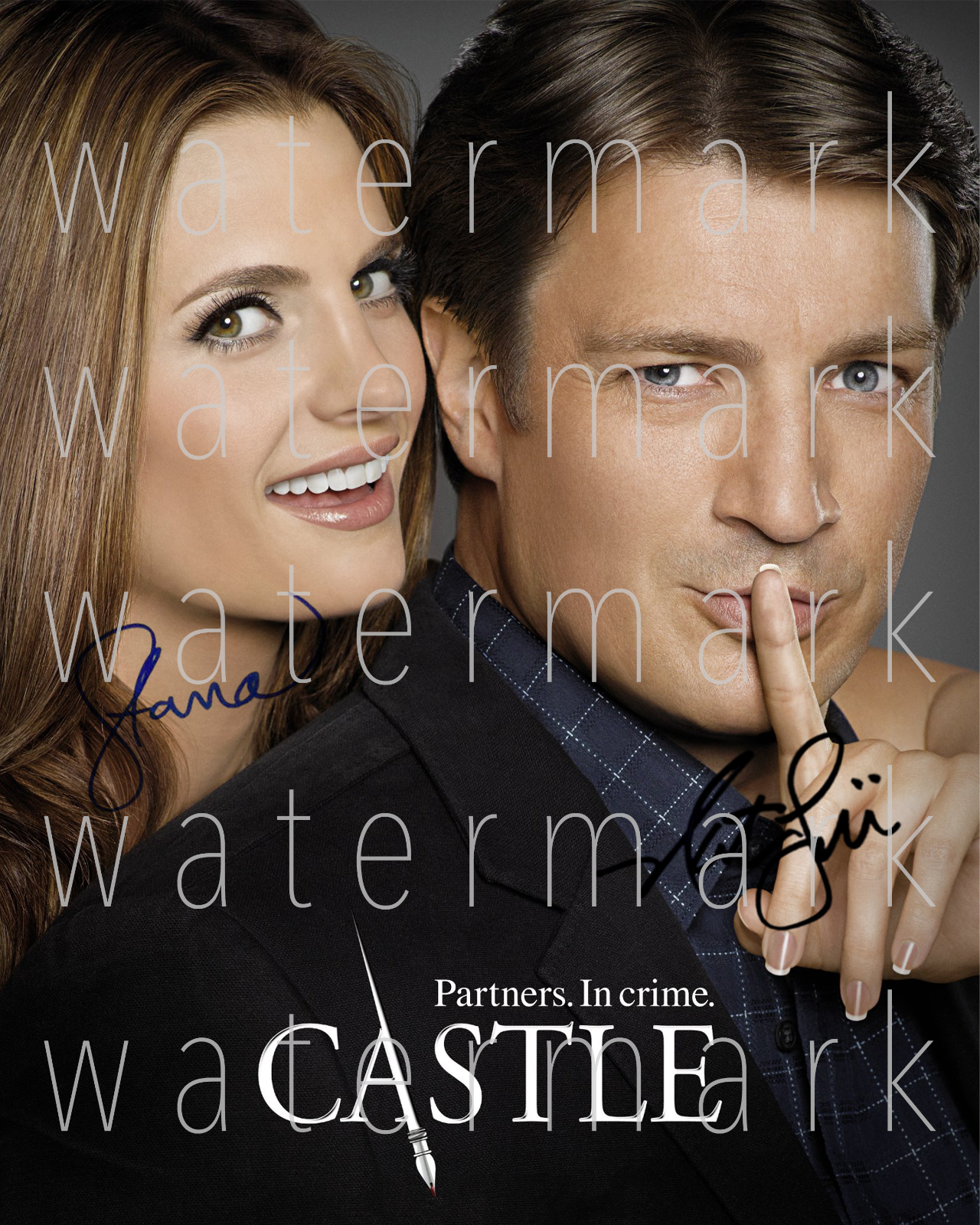 Castle Nathan Fillion Stana Katic signed 8x10 Photo Poster painting poster autograph RP