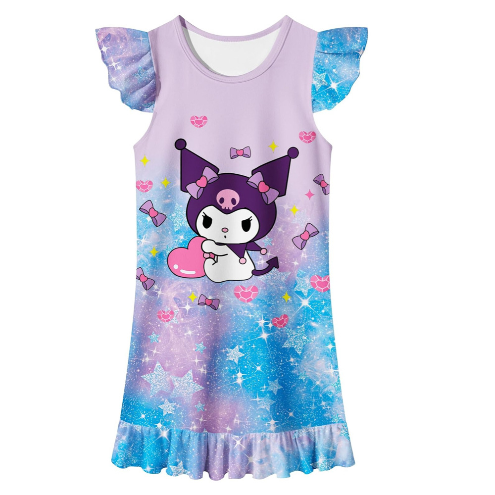 Kuromi NEW Girls' Midi Dress - Cute Childrens' Nightgown & Sleep Dress 10192 -Mayoulove