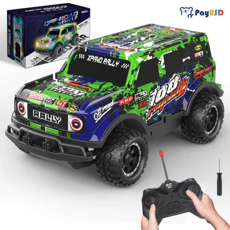 PayUSD Remote Control Cars 1/24 Scale Light Up Racing Car Toys RC Cars for Kids Toddler Boys with Cool Led Lights Hobby RC Car Toys Christmas Gifts for 3 4 5 6 7 8-12 Year Old Boys Girls