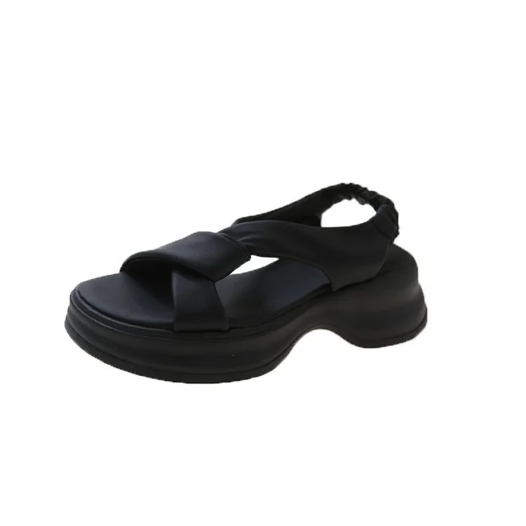 Ueong Wind Sandal 2024 Summer New Small Platform Platform Beach Shoes Advanced Sense With Skirt Roman Shoes