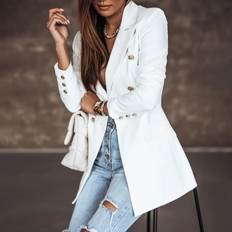 Stylish Casual Double Breasted Blazer