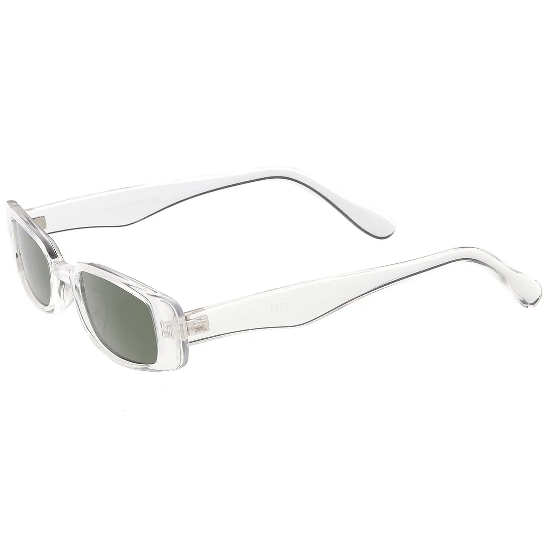 Extreme Thin Small Rectangle glasses Neutral Colored Lens 49mm