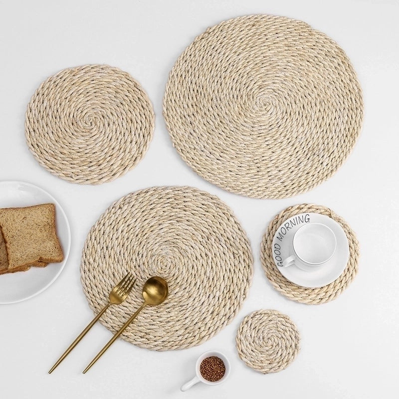 Fashion Solid Color Corn Husk Placemat